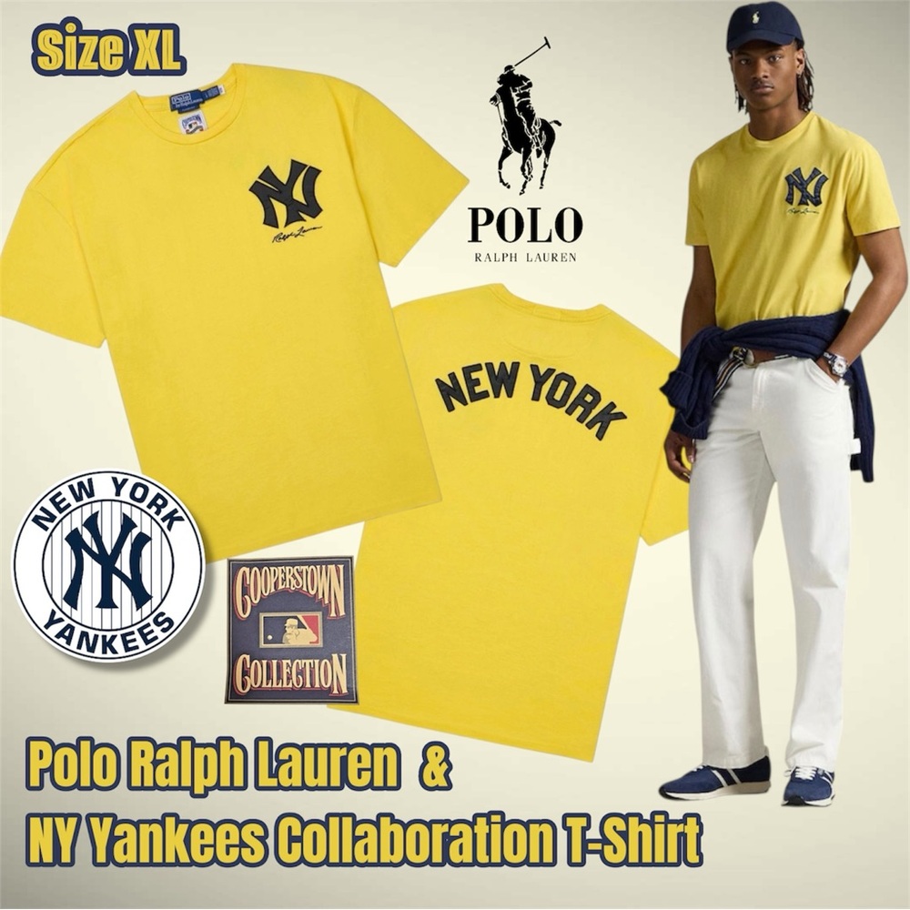 Ralph Lauren NY Yankees Special Edition Collaboration T-Shirt, Size XL (Yellow)